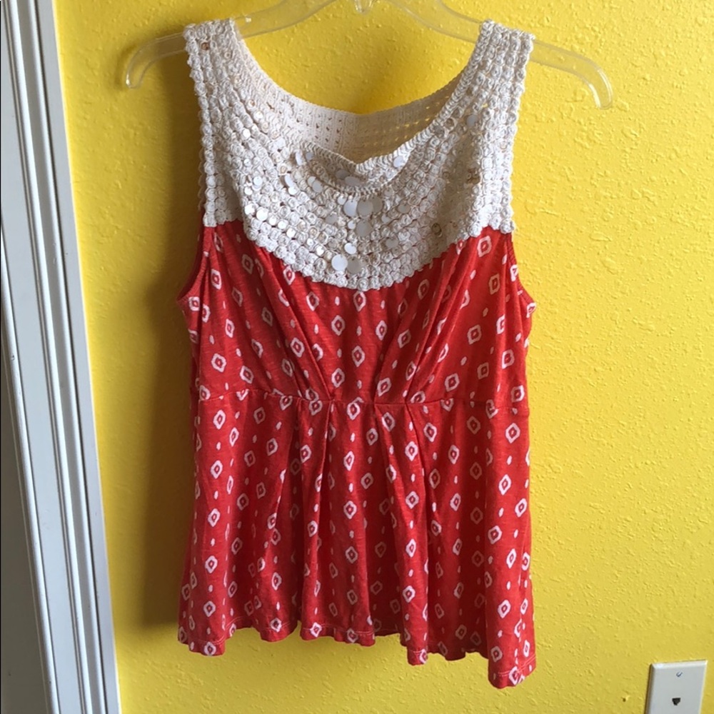 Anthropologie deletta crochet top